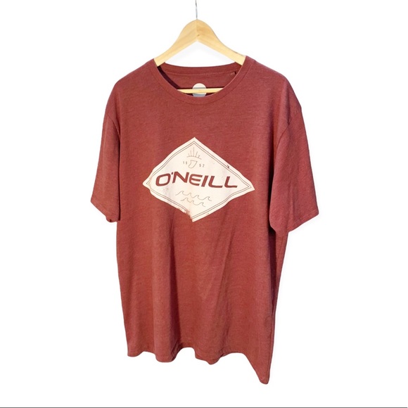 O'Neill Burgundy Crewneck Men's XXL T-Shirt - Picture 1 of 5